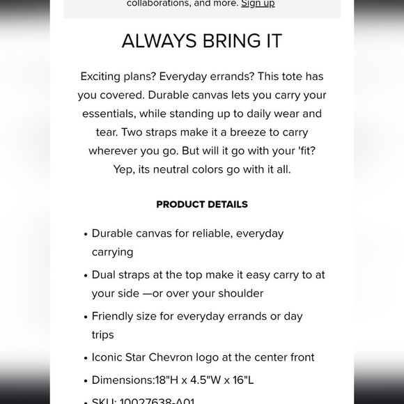 Converse Chevron Star Canvas Tote Bag - Picture 6 of 9